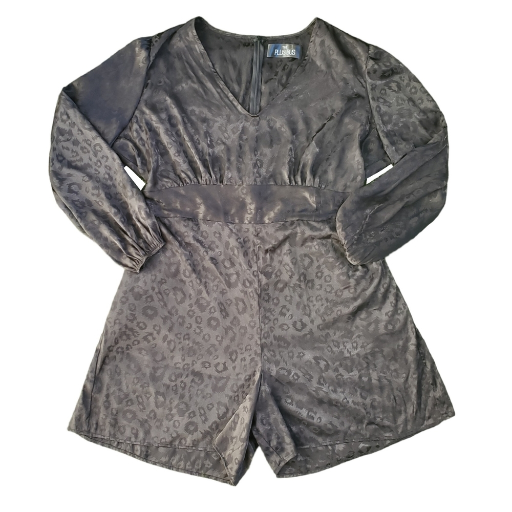 Animal Print Cheetah Leppard One Piece Jumpsuit Jumper Romper Black The Plus Bus